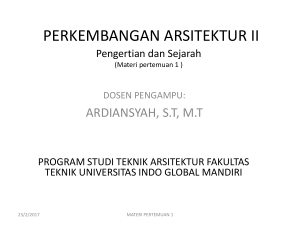 perkembangan arsitektur i - UIGM | Login Student