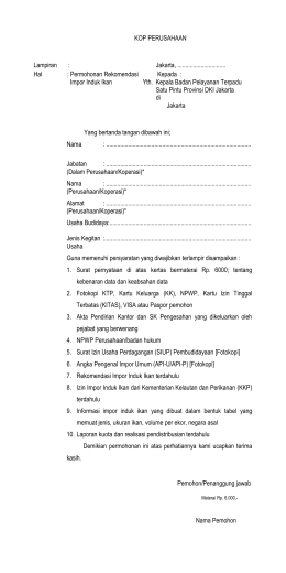 25. Formulir Izin Usaha Bongkar Muat Barang