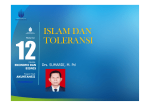 islam dan toleransi - Universitas Mercu Buana