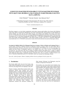 screening bakteri penghambat untuk bakteri penyebab