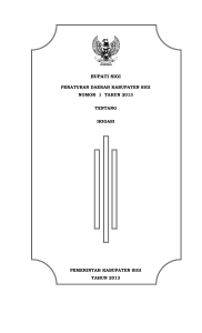 Peraturan Daerah Kabupaten Sigi Nomor 1 Tahun 2013