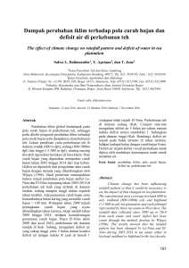 Dampak perubahan iklim terhadap pola curah hujan dan defisit air