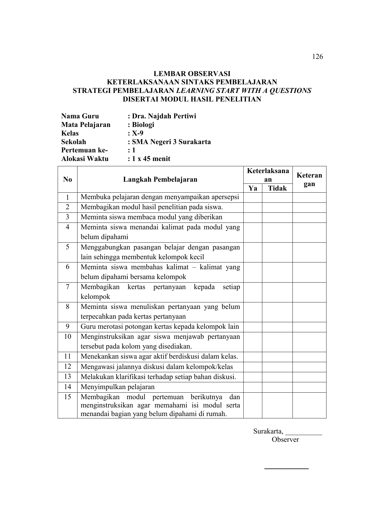 Contoh Lembar Observasi