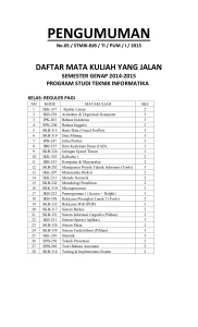 PENGUMUMAN No.05 / STMIK-BJB / TI / PUM / I / 2015 DAFTAR