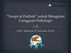 “Terapi al-Fatihah” untuk Mengatasi Gangguan Psikologis