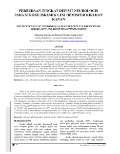 perbedaan tingkat defisit neurologis pada stroke - journal-ums