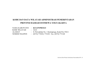kode dan data wilayah administrasi pemerintahan provinsi daerah