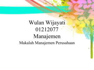 Wulan Wijayati 01212077 Manajemen