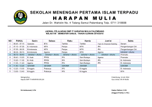 jadwal mata pelajaran smp - Yayasan Pendidikan Islam Harapan