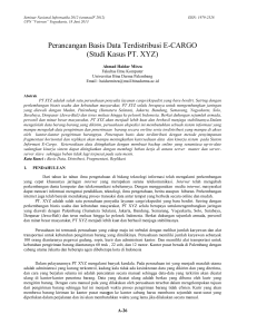 Perancangan Basis Data Terdistribusi E-CARGO