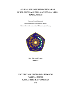 aplikasi simulasi metode pencarian linier, biner dan