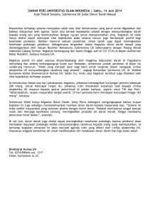SIARAN PERS UNIVERSITAS ISLAM INDONESIA | Sabtu, 14 Juni