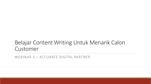Belajar Content Writer Untuk Menarik Calon Customer