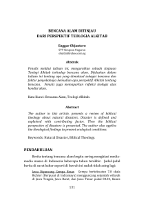 bencana alam ditinjau dari perspektif teologia alkitab pendahuluan