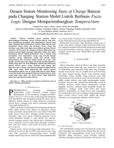 Desain Sistem Monitoring State of Charge Baterai pada Charging