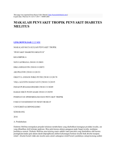 makalah penyakit tropik penyakit diabetes melitus