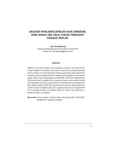 analisis pengaruh jumlah uang beredar, suku bunga sbi, nilai tukar