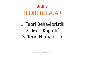 Bab 3 teori belajar behavioristik