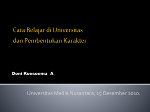 Cara belajar di universitas dan pembentukan karakter