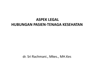 a. hubungan hukum antara dokter dengan pasien