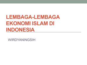 Lembaga-lembaga Ekonomi Islam di Indonesia (Aspek