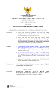 KepMen No. 187/MEN/X/2004 Tentang Iuran Anggota Serikat