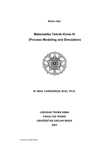 Matematika Teknik Kimia III (Process Modeling and