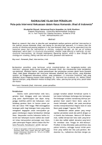 RADIKALISME ISLAM DAN PERADILAN: Pola-pola