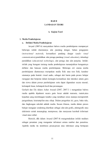 11 BAB II LANDASAN TEORI A. Kajian Teori 1. Media Pembelajaran