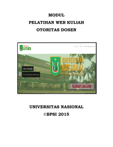 PELATIHAN WEB OTORITAS DO UNIVERSITAS NA ©BPSI 201 MODUL PELATIHAN