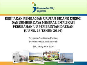 kebijakan pembagian urusan bidang energi dan sumber daya mineral