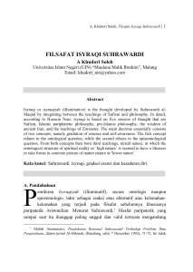 filsafat isyraqi suhrawardi - Repository of Maulana Malik Ibrahim