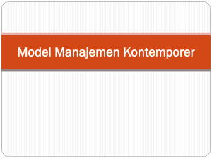 Model Manajemen Kontemporer