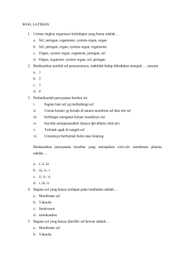 Soal Soal Olompiade Biologi Ambon 2018