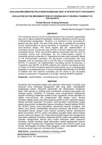 13 evaluasi implementasi pelayanan konseling obat di apotek kota