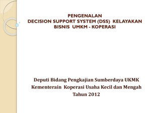 penyusunan decision support system (dss) studi kelayakan ekonomi