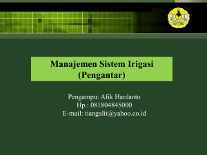 Manajemen Sistem Irigasi
