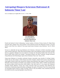 Antropologi Diaspora Keturunan Hadramaut di Indonesia Timur Laut
