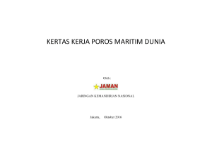 KERTAS KERJA POROS MARITIM DUNIA Oleh : JARINGAN