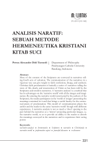 analisis naratif: sebuah metode hermeneutika - e