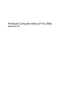 Panduan Computer Setup (F10) Utility