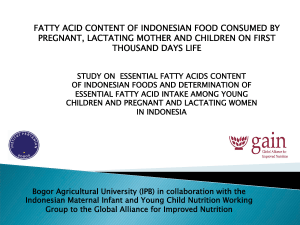 fatty acid content of indonesian food consumed by