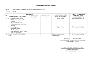 DAFTAR INFORMASI PUBLIK SKPD : RSUD DOKTER MOHAMAD