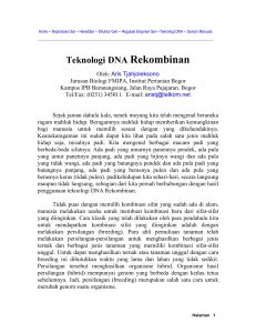 Teknologi DNA Rekombinan