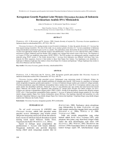 Keragaman Genetik Populasi Lalat Myiasis Chrysomya bezziana di