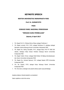 keynote speech - e-Journal Universitas Indraprasta PGRI