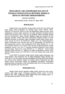 pengaruh cara ekstraksi dalam uji tingkat kematangan bungkil