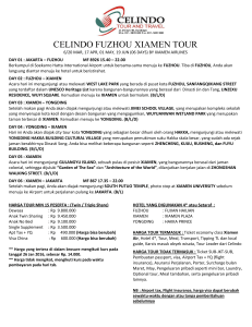 CELINDO FUZHOU XIAMEN TOUR