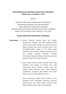 keputusan badan arbitrase pasar modal indonesia