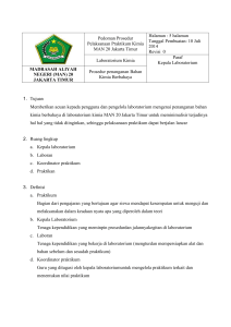 Pedoman Prosedur Pelaksanaan Praktikum Kimia MAN 20 Jakarta